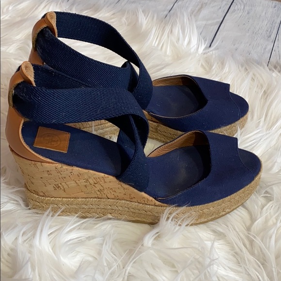 Tory Burch Shoes - Tory Burch Canvas Corcoran Espadrille Wedges